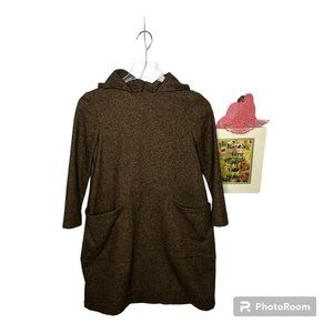Motoreta Hooded Brown Dress with Front Pockets Size 10/11
